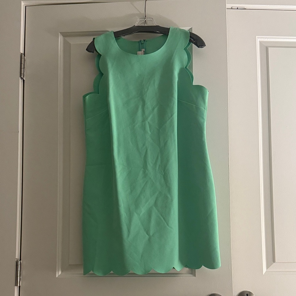 J. Crew Mint Green Scalloped Mini Dress